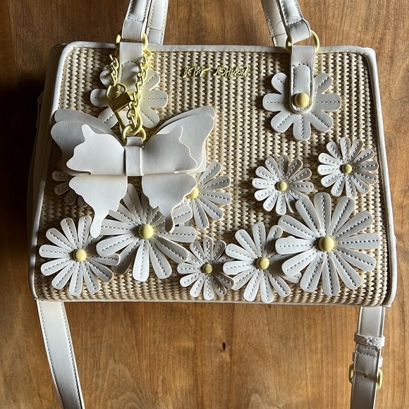 Betsey Johnson | Satchel w/ Butterfly Charm & Removable Crossbody Strap - Picture 2 of 12